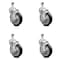 Service Caster 5 Inch Black Polyurethane Swivel 1/2 Inch Threaded Stem Caster Set with Brake SCC SCC-TS20S514-PPUB-BLK-TLB-121315-4 - alternate 1